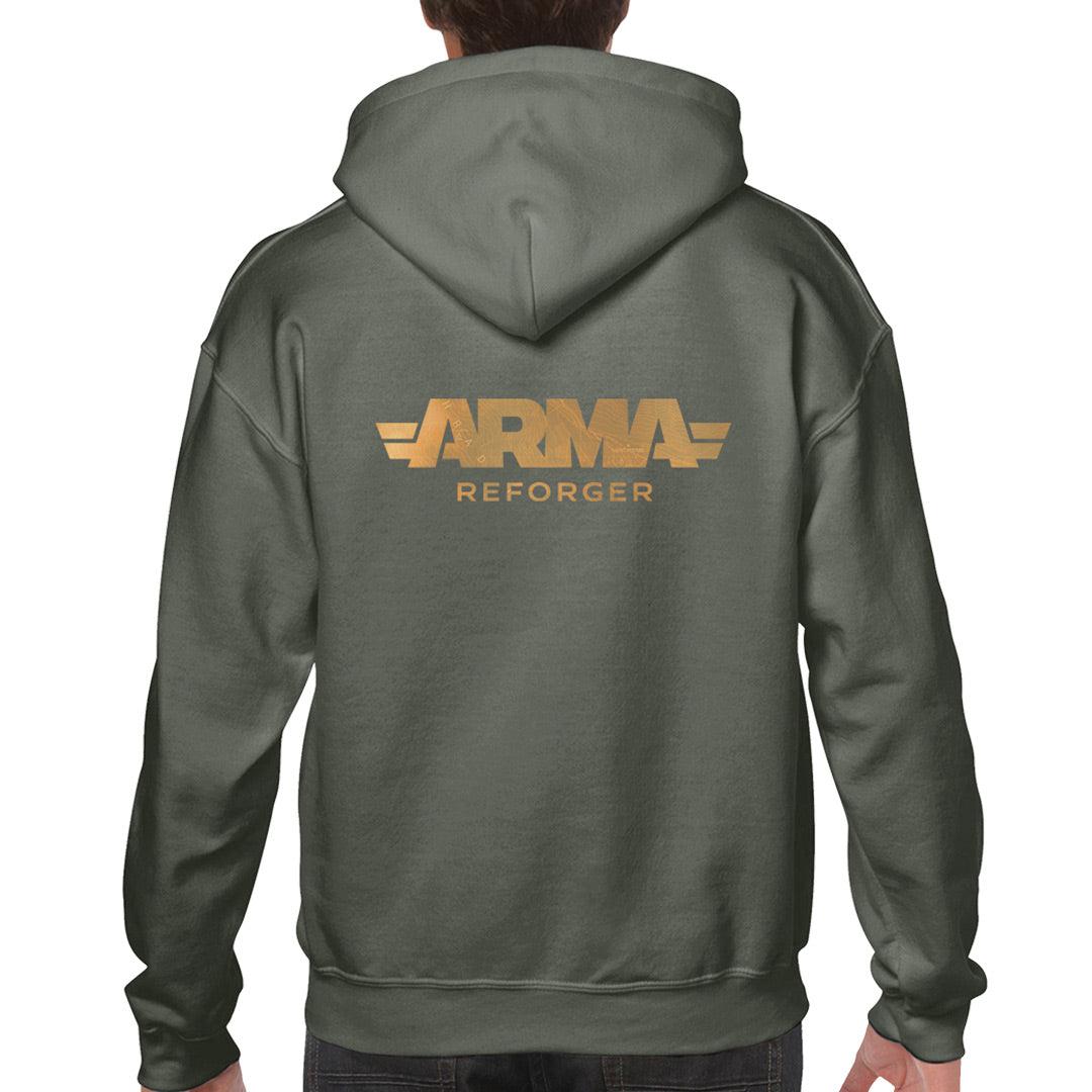 ARMA REFORGER - SUDADERA ORIGINAL CON CAPUCHA | CAQUI/DORADO