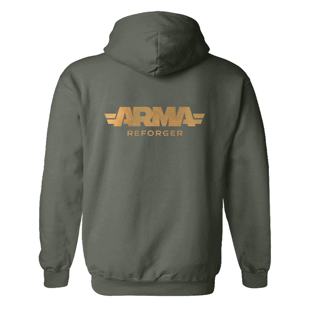 ARMA REFORGER - SUDADERA ORIGINAL CON CAPUCHA | CAQUI/DORADO