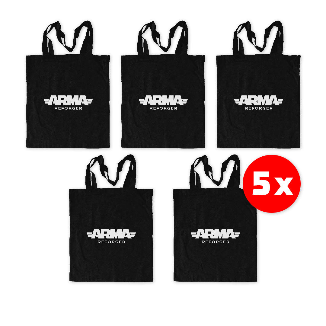ARMA REFORGER - BOLSA DE COMPRAS ECOLÓGICA | PAQUETE DE 5 | NEGRA