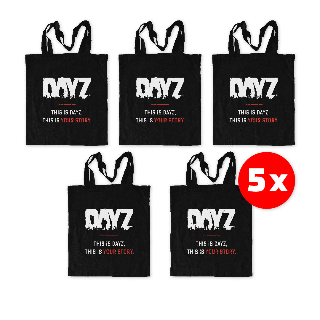 DAYZ - BOLSAS DE TOTE ECOLÓGICAS | PAQUETE DE 5 | NEGRAS