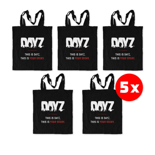 DAYZ - UMWELTFREUNDLICHE TRAGETASCHEN | 5ER-PACK | SCHWARZ