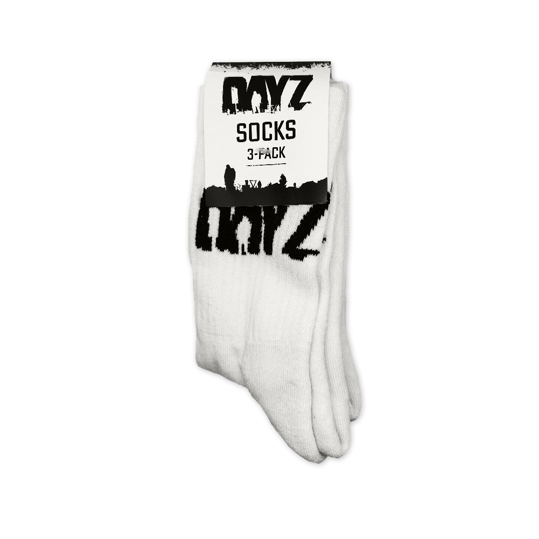 DAYZ - CALCETINES DE SUPERVIVIENTE | PAQUETE DE 3 | BLANCOS