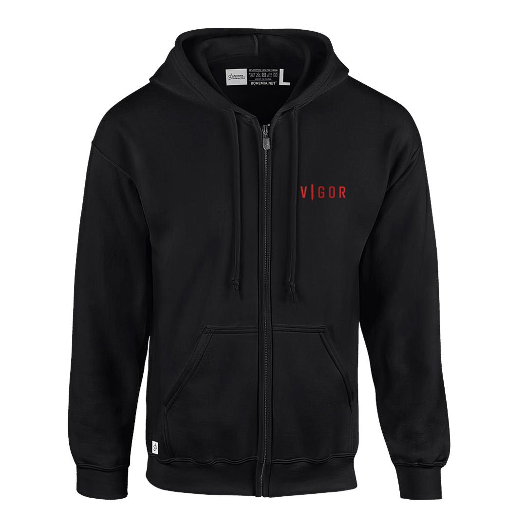 VIGOR - SUDADERA ORIGINAL CON CREMALLERA Y CAPUCHA | NEGRA