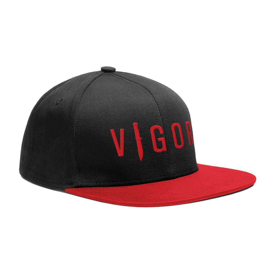 VIGOR - GORRA AJUSTABLE CON BAJA visera | NEGRO/ROJO