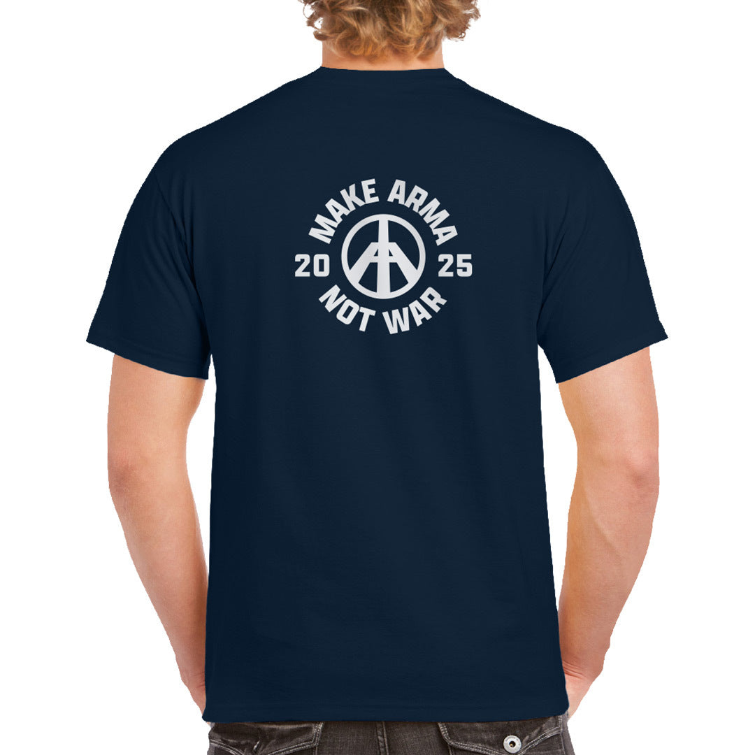 ARMA MAKE ARMA NOT WAR 2025 T-SHIRT NAVY