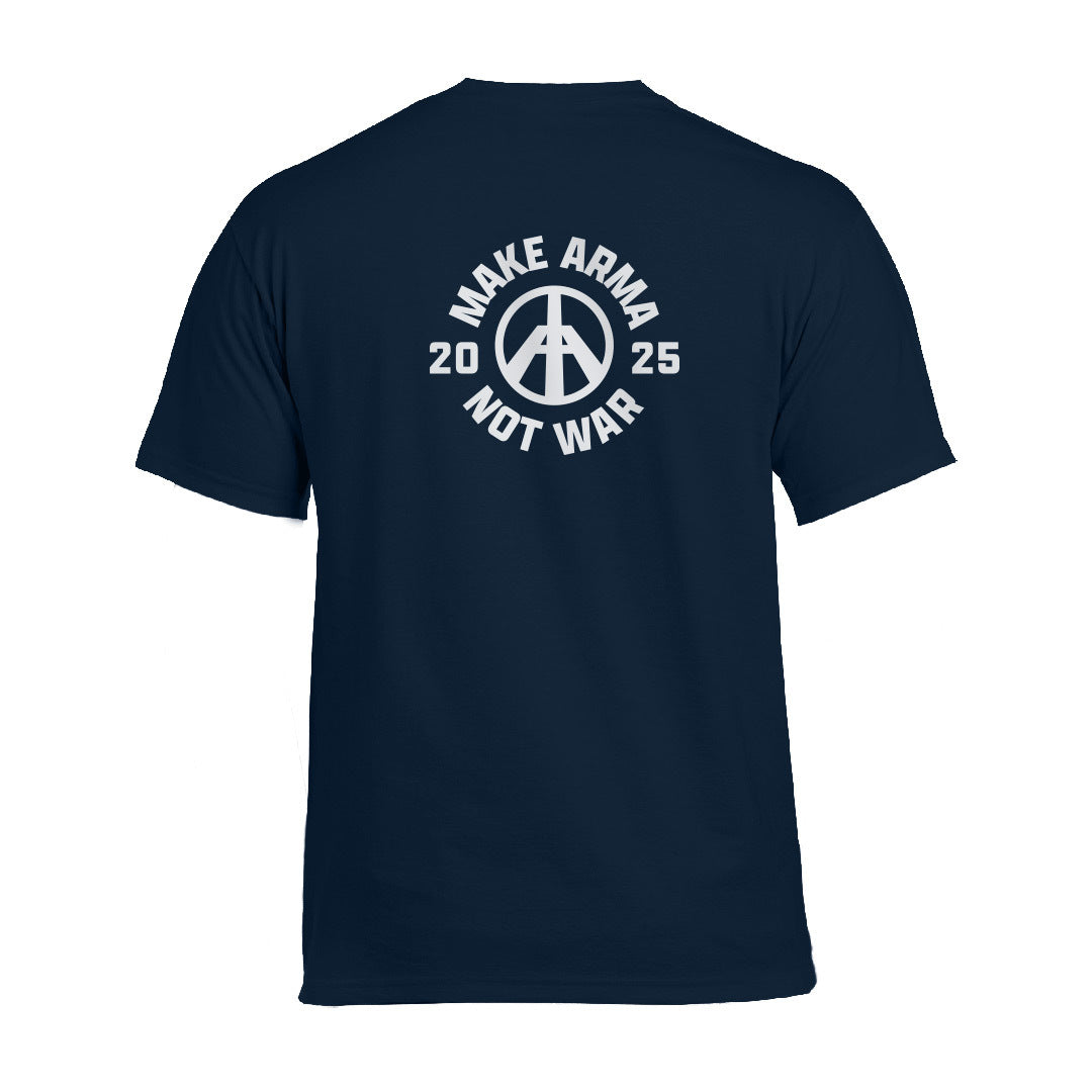 ARMA MAKE ARMA NOT WAR 2025 T-SHIRT NAVY