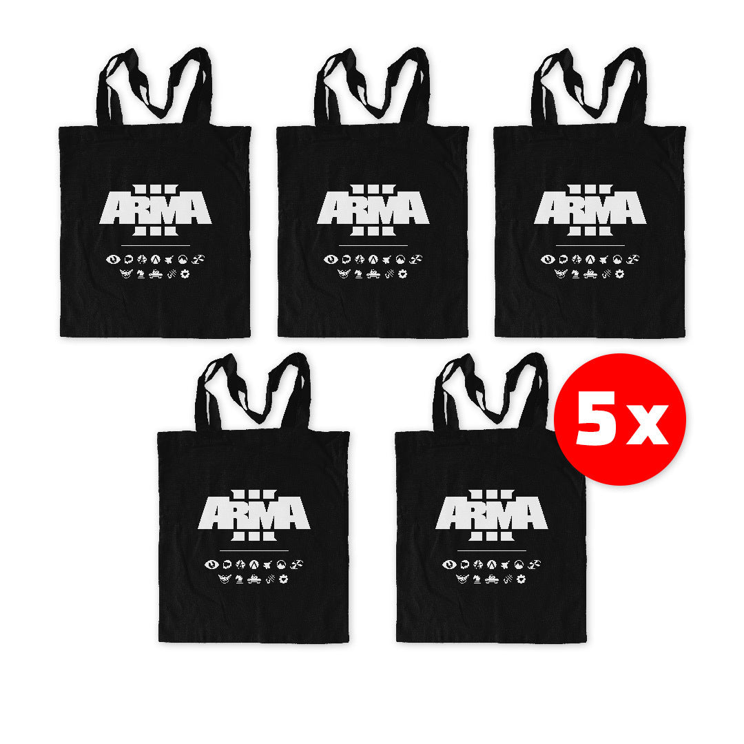 ARMA 3 ECO-FRIENDLY SHOPPING BAG BLACK 5-PACK